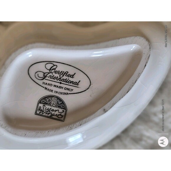 Certified International Butterfly Serving Bowl Rare Vintage - Picture 6 of 11